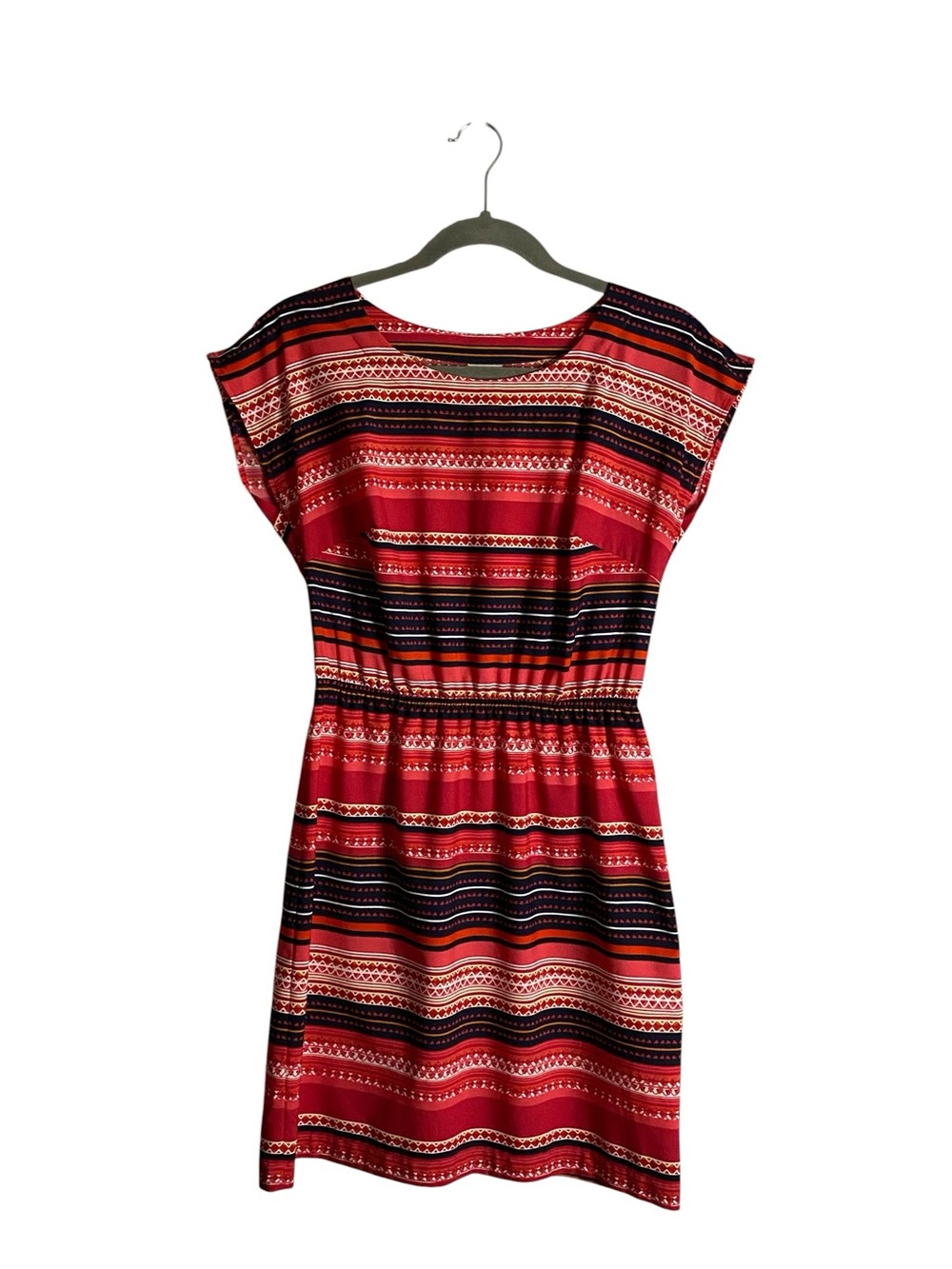 Merona Women's Red Patterned Western Short Shift Dress